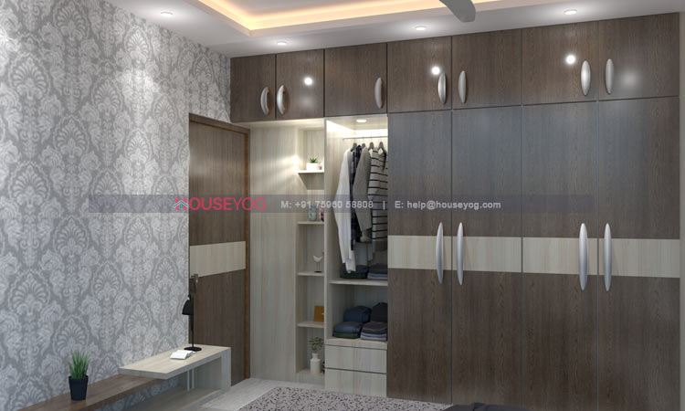 Master Bedroom Wardrobe Design With Open Shelves