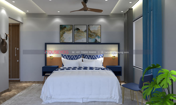 Simple Bedroom Design With False Ceiling