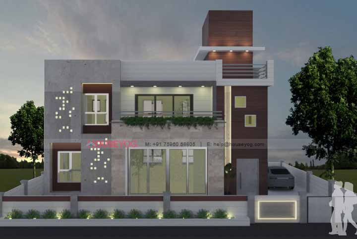 40x55 Modern House Design East Facing