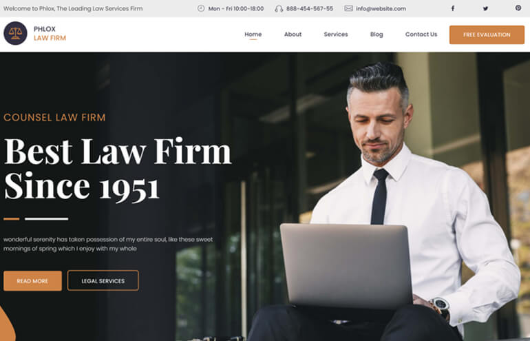 Phlox Lawyer WordPress Theme