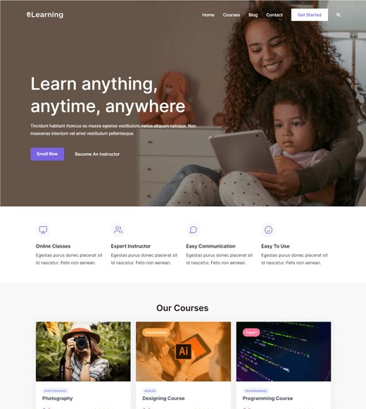 eLearning LMS Free Theme