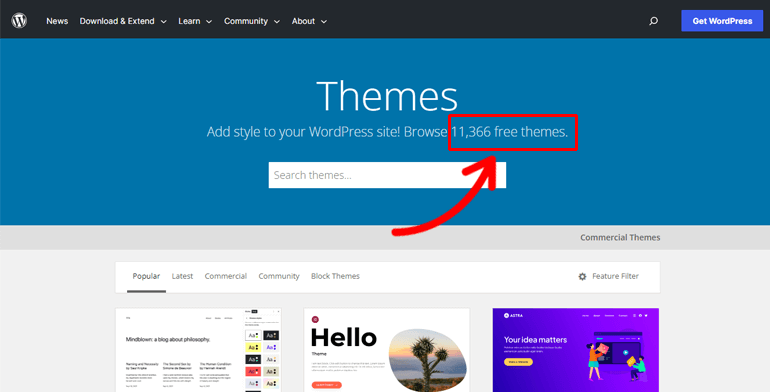 Free WordPress Themes Collection in Official Theme Repository