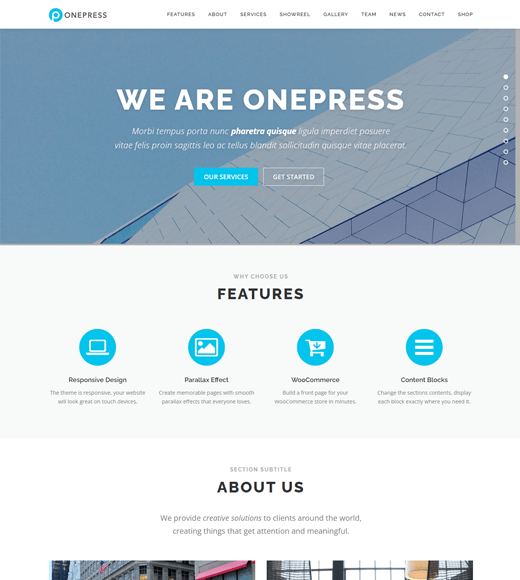OnePress WordPress Free Theme