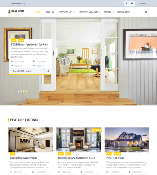 Real Home Free Real Estate WordPress Theme